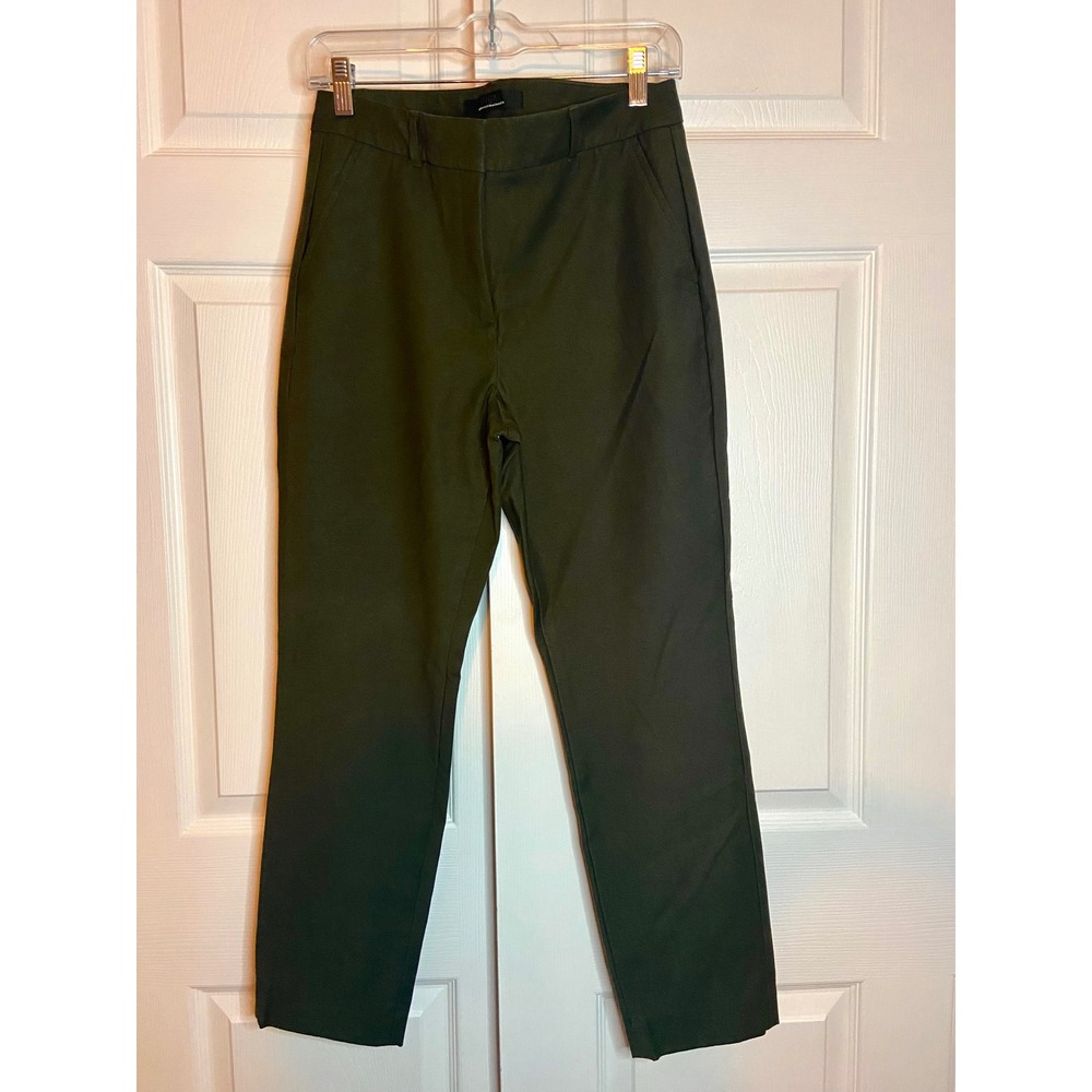 White House Black Market Elle Slim Pants Olive Green Trousers Size 6 Work Wear